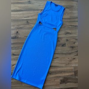 Topshop cobalt Blue cutout midi party bodycon dress